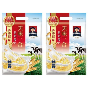 QUAKER 桂格 美味3合1麥片 麥香原味 10包  330g  2袋