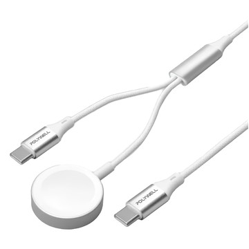 POLYWELL 寶利威爾 Type-C磁吸60W二合一快充編織線  1.2m  PW15-T65-0641  1條