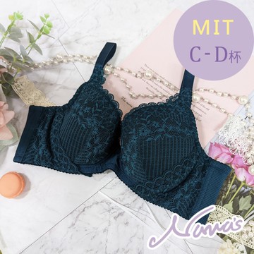 【露娜斯】仙境夢遊。C-D杯 高脅邊集中包覆防副乳大罩杯機能內衣【韓國綠】台灣製 U320
