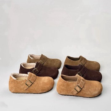 厚底增高加絨勃肯鞋女2025秋冬季新款時尚百搭舒適一腳蹬毛毛棉鞋