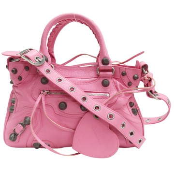 【二手名牌BRAND OFF】BALENCIAGA 巴黎世家 粉色 山羊皮 Neo Cagole 兩用包 751521