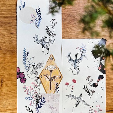 【寬版44mm 】英國華勒斯 小飛龍 日本和紙紙膠帶 (帶離型紙