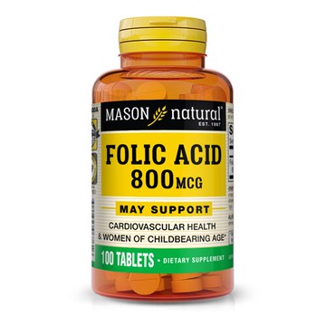 Mason Natural Folic Acid 800 mcg - 100 Tablets