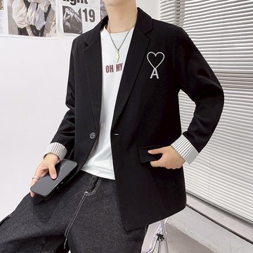 春秋季小西裝外套男休閑ins痞帥西服百搭潮牌韓版潮流中長款風衣