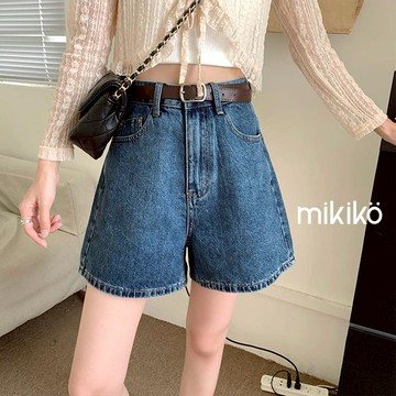 11.11｜惜物價｜399降169｜ 復古A字闊腿牛仔短褲【B10225】高腰 復古 微A字 寬鬆 牛仔短褲 闊腿短褲