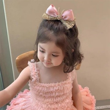 立體蝴蝶結頂夾小女孩可愛發夾水鉆發飾兔子發卡鴨嘴夾少女頭飾【Hi！Kids】