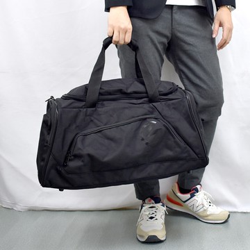 旅行袋 大容量全黑梯形亮漆LOGO / 可放鞋子【NZB53】