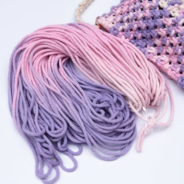 緋紅樹 粉紫 段染 漸變色 棉繩 DIY手工 編織 包包掛毯 繩子 編繩