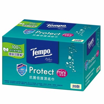 [COSCO代購6] D161387 Tempo 抗菌倍護迷你濕巾小彩箱裝 8張 X 20包 X 6箱