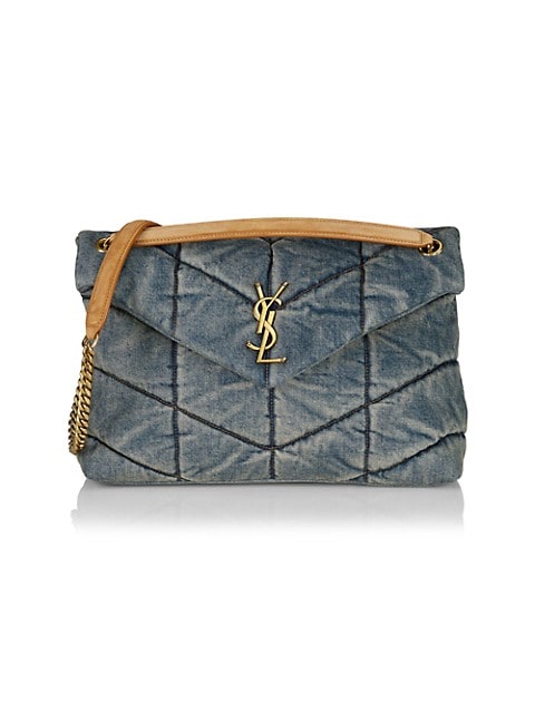 Medium LouLou Quilted Denim Crossbody Bag