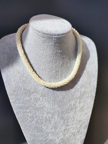 白色串珠珍珠項鍊  新娘首飾套裝  女士  復古婚禮項鍊