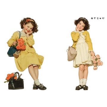 【4 月新品 1】08-121-0244 人物貼紙 春季復古