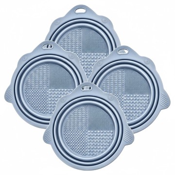 化妝刷清潔摺疊碗 優質食品級矽膠  淺藍色  4個