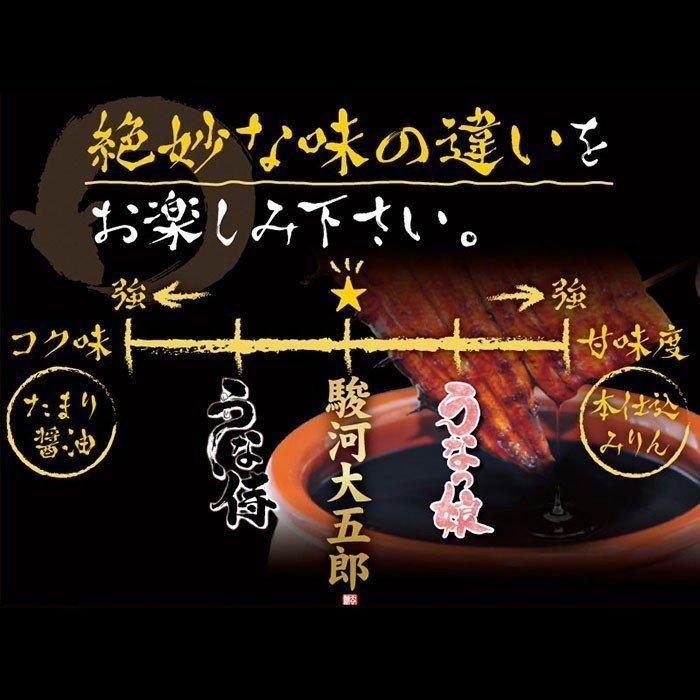 国産うなぎ蒲焼き 駿河大五郎＆うな侍ハーフカット2枚セット 焼肝串2本付き 内祝い 御礼 プレゼント 贈答 食べ物 高級 鰻 ウナギ 送料無料