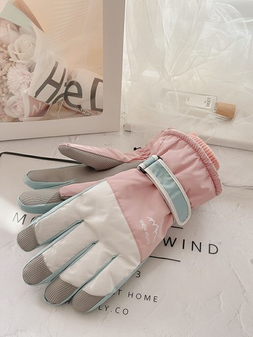 防寒手套 騎車手套 騎士手套 滑雪手套冬季女士男刷毛厚觸屏玩雪騎行騎電動車電瓶防寒風棉保暖『ZW4371』