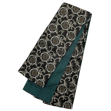 女性 腰封 和服腰帶 小袋帯 半幅帯 日本製  D2唐草花 黒