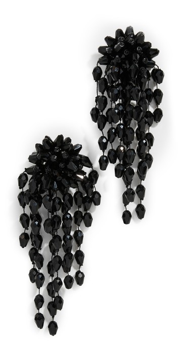Isabel Marant Clip Earrings Black/Silver One Size