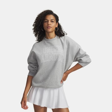 【UNDER ARMOUR】UA 女 Rival Flc OS Varsity 長袖大學T_6007880-011