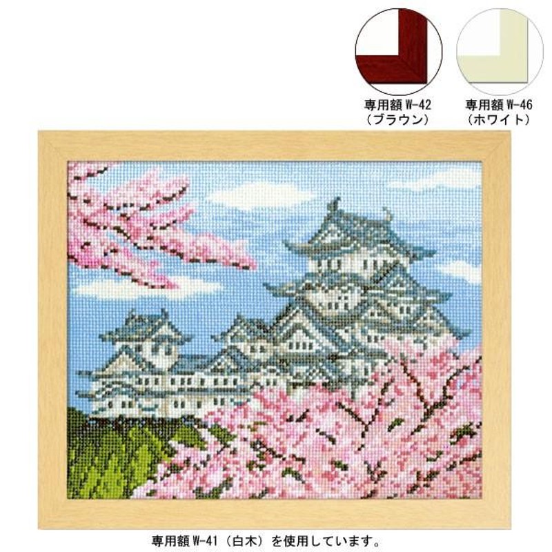 クロスステッチ完成品 ［紅葉と清水寺］ - インテリア