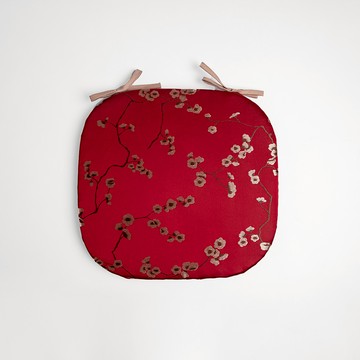 十里腊梅馬蹄餐椅墊38x41cm紅