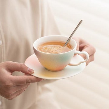ins風馬克杯家用咖啡杯碟創意陶瓷咖啡杯小眾情侶生日禮物咖啡杯