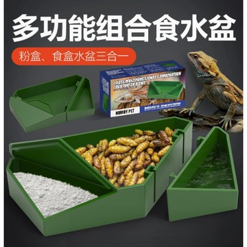 【台灣現貨】守宫三合一食盆 多邊型 防逃脱 防逃餵 防走光 防逃逸 爬蟲守宮餵食盆水盆 麵包蟲 櫻桃紅蟑 大麥蟲 杜比亞