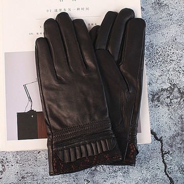 現貨+預購 真皮手套羊皮手套-綿羊皮皺褶蕾絲鑲邊女手套情人節生日聖誕節交換禮物73wf8【獨家進口】【米蘭精品】