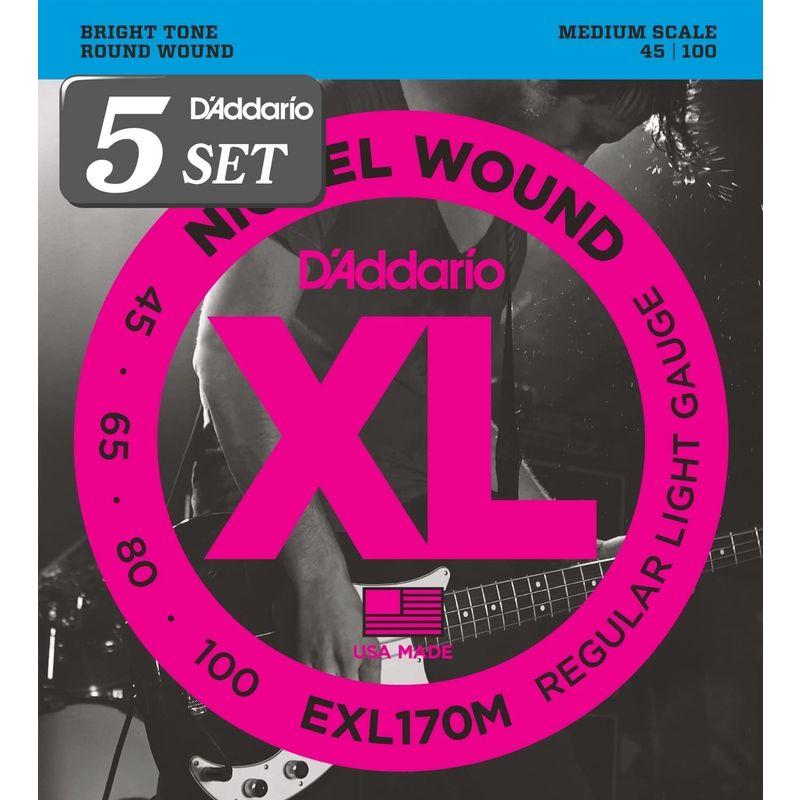 d'addario D Addario ダダリオ ベース弦 ニッケル Medium Scale .045-.100 x EXL170M