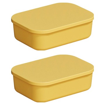 小麥購物 可疊加收納盒 L2918 小扁  黃色  2個