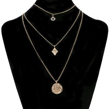 項鍊合金鎖骨鍊-復古三層水鑽母親節生日禮物女飾品73uz11【獨家進口】【米蘭精品】