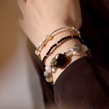 CONNY 貔貅 | 金曜石 綠幽靈 金髮晶 白水晶 | 天然水晶手鍊