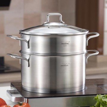 慕廚小蒸鍋湯鍋家用電磁爐燃氣灶專用單層蒸籠籠屜304不銹鋼蒸鍋