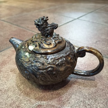 陳炫亨雕刻紋飾創作茶壺麒麟祥雲系列