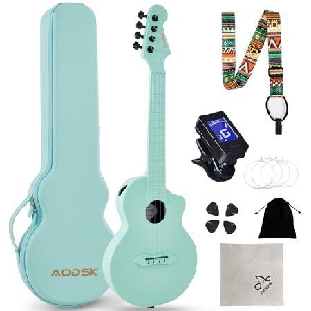 AODSK Concert Ukulele for Adult Kids Beginners Kit,23inch Carbon Fiber Travel Ukulele with Beginner Kit with Case,Pick,Strap,Capo and Strings-Blue