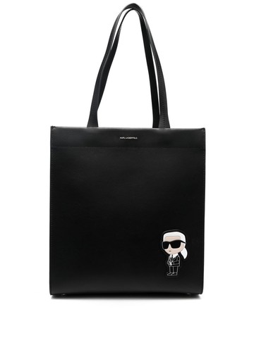 Karl Lagerfeld - appliqué-logo calf-leather bag - women - Calf Leather/Polyester - One Size - Black