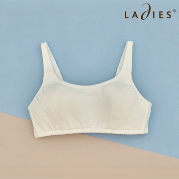 蕾黛絲-Step 1 保護型冰咖啡紗曉女生 S-EL短背心 米白｜D21-351 03