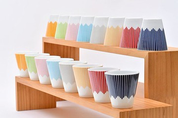 富士山陶瓷杯子 (中高款) 粉红色