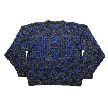 黑底幾何圖騰毛衣 針織毛衣 古著毛衣