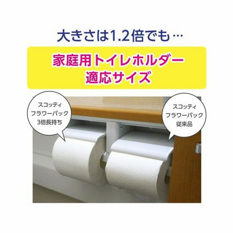 クレシア スコッティ フラワーパック 3倍長持ち ダブル 75m 12ロール三倍  トイレットペーパー