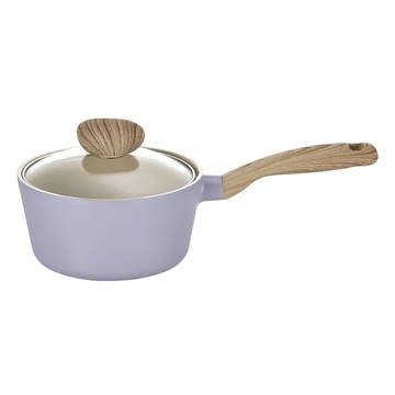 NEOFLAM Retro系列 電磁爐適用單柄湯鍋 附玻璃蓋  18cm  莫蘭迪紫色  1個