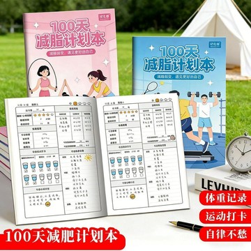 自律打卡本 監督自律神器 計劃本減脂計劃本自律打卡本體重記錄學生黨上班族瘦身計劃表自律記事本 讀書計畫本 自律打卡器