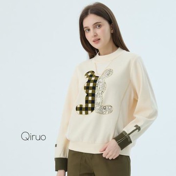 【Qiruo 奇若】秋冬專櫃長袖米色上衣 6260A 休閒上衣