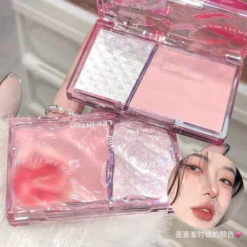 🎉桃氣輕甜腮紅高光綜合 珠光漸變 膨脹自然 高光修容盤 啞光 絲柔修容 提陞氣色 彩妝 多色 細膩 自然活力 甜美氛圍感