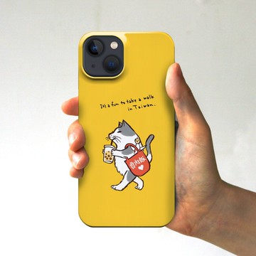 智能手機殼 貓走在台灣黃