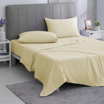 Ishur 伊舒爾 冰感S級冰科技親膚柔滑 6尺 金絲黃  涼被 + 床包組