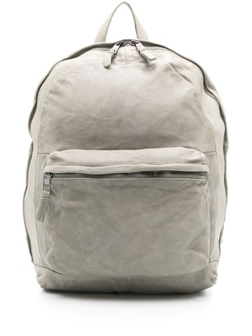 Giorgio Brato - zip-up leather backpack - men - Leather/Cotton - One Size - Green