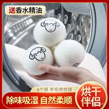 【優選】烘衣羊毛球 羊毛球 乾衣球 烘衣靜電紙 除溼淨味 烘衣球 防靜電 快速烘乾6個裝烘幹羊毛球烘幹機家用烘幹衣物洗衣