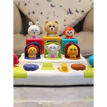 1歲2歲寶寶吃驚盒彈出式開關盒因果關系躲貓貓玩具益智早教彈彈樂