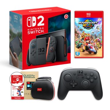 任天堂 NS2 Switch 2 主機+瑪利歐賽車世界+NS2 Pro手把+記憶卡（手把包+貼）