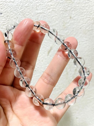 靜澈花影【閃靈鑽水透體飄花黃泥骨骸料手串】鎮心花晶/一物一拍